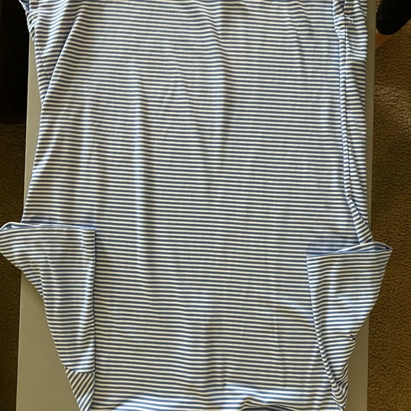 Mens Ralph Lauren Polo, size XL. Blue and white stripe with pink pony. - Picture 2 of 3